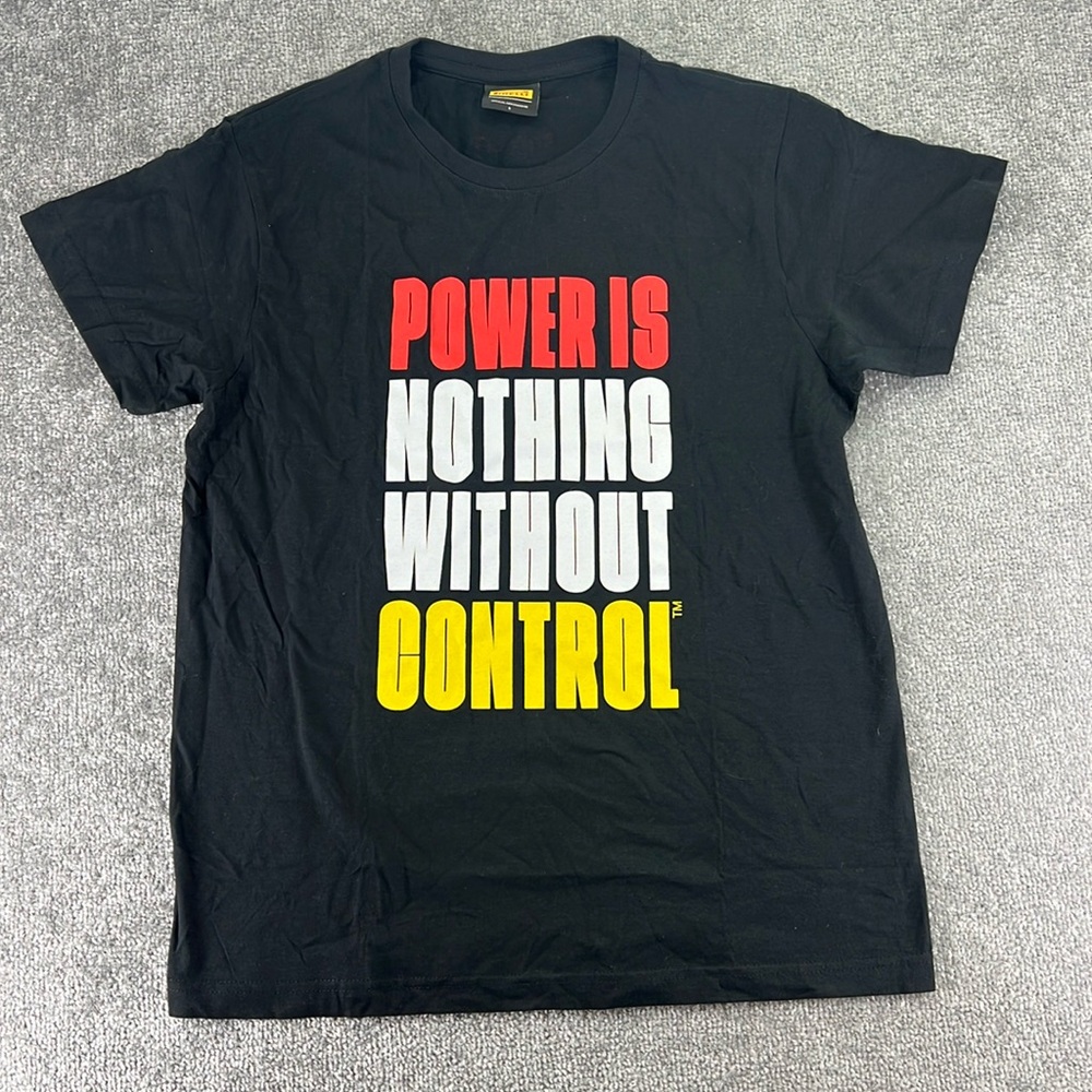 Pirelli Short Sleeve T Shirt Black Women Size S Power Is Nothing Without Control